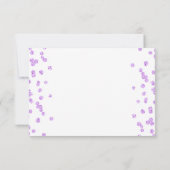 Elegantes Script Wedding Confetti Lila Save The Date (Rückseite)
