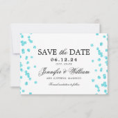 Elegantes Script Wedding Confetti Türkis Save The Date (Vorderseite)
