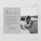 Elegantes Script Wedding Custom Foto Vielen Dank P Postkarte (Vorderseite)