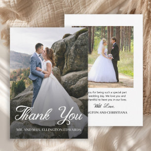 Elegantes Script Wedding Danke Ihnen 2 Foto