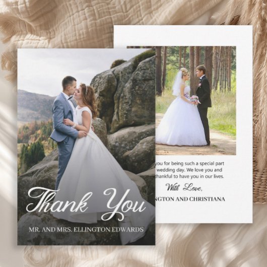 Elegantes Script Wedding Danke Ihnen 2 Foto