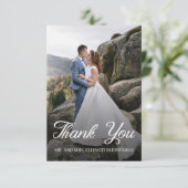 Elegantes Script Wedding Danke Ihnen 2 Foto (Stehend Vorderseite)