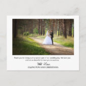 Elegantes Script Wedding Danke Ihnen 2 Foto Postkarte (Rückseite)