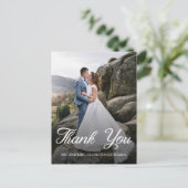 Elegantes Script Wedding Danke Ihnen 2 Foto Postkarte (Stehend Vorderseite)