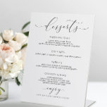 Elegantes Script Wedding Dessert Bar Menu Sockelschild<br><div class="desc">Elegantes Dessert Bar oder Stehendes Sign für Hochzeiten & Events: Dieses Design besticht durch eine elegante und romantische Kalligraphie... perfekt für eine luxuriöse Hochzeit oder Veranstaltung! Setzen Sie einen Rahmen und zeigen Sie ihn an Ihrem Desserttisch.</div>