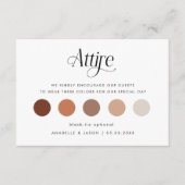 Elegantes Script Wedding Dress Code Gastkleid Begleitkarte (Vorderseite)