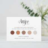 Elegantes Script Wedding Dress Code Gastkleid Begleitkarte (Stehend Vorderseite)