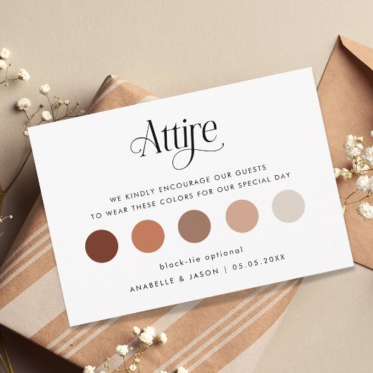 Elegantes Script Wedding Dress Code Gastkleid Begleitkarte