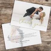 Elegantes Script Wedding Foto Custom Dankeskarte