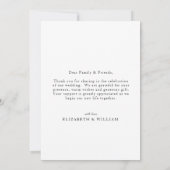 Elegantes Script Wedding Foto | Dankeskarte (Rückseite)