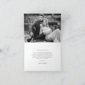 Elegantes Script Wedding Foto Dankeskarte (Innenseite)