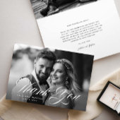Elegantes Script Wedding Foto Dankeskarte