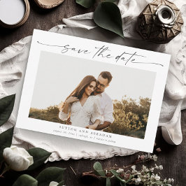 Elegantes Script Wedding Foto Einladung