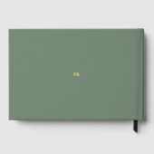 Elegantes Script Wedding Foto Sage Gästebuch (Rückseite)