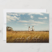 Elegantes Script Wedding Foto Save the Date (Vorderseite)