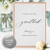 Elegantes Script Wedding Gästebuchzeichen Poster
