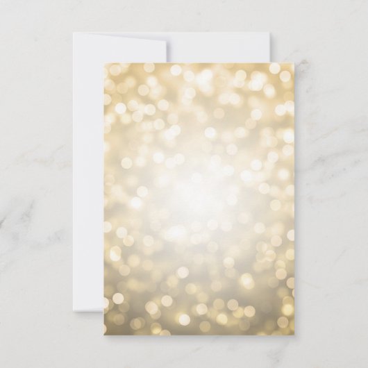 Elegantes Script Wedding Gold Bokeh Lights Save The Date (Rückseite)