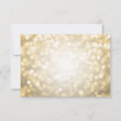 Elegantes Script Wedding Gold Bokeh Lights Save The Date (Rückseite)