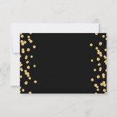 Elegantes Script Wedding Gold Confetti Black Save The Date (Rückseite)