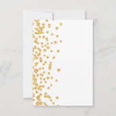 Elegantes Script Wedding Gold Confetti Save The Date (Rückseite)