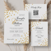Elegantes Script Wedding Gold Glitzer Confetti Einladung