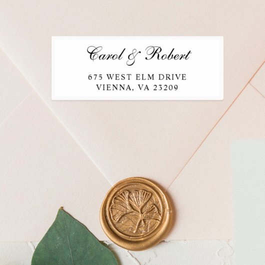 Elegantes Script Wedding Guest Address Aufkleber