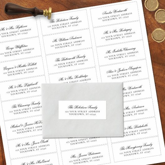Elegantes Script Wedding Guest Address Labels