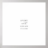 Elegantes Script Wedding Guest Signing Poster (Vorne)