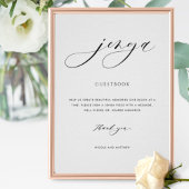 Elegantes Script Wedding Jenga Guestbook Sign Poster