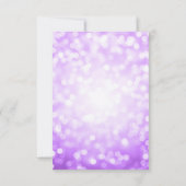 Elegantes Script Wedding Lila Bokeh Lights Save The Date (Rückseite)