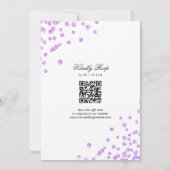 Elegantes Script Wedding Lila Confetti QR UAWG Einladung (Rückseite)