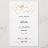 Elegantes Script Wedding Menu - Gold (Vorderseite)