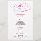 Elegantes Script Wedding Menu - Hellrosa (Vorderseite)