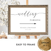 Elegantes Script Wedding Parking Sign Poster