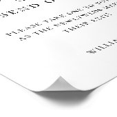 Elegantes Script Wedding Petal Toss Poster (Ecke)