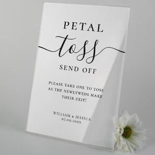 Elegantes Script Wedding Petal Toss Poster