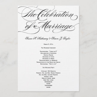 Elegantes Script Wedding Program - Black Programm