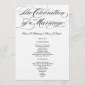 Elegantes Script Wedding Program - Black Programm (Vorderseite)