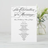 Elegantes Script Wedding Program - Black Programm (Stehend Vorderseite)