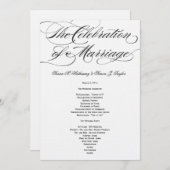 Elegantes Script Wedding Program - Black Programm (Vorne/Hinten)