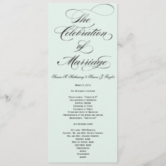 Elegantes Script Wedding Program - Blue Programm