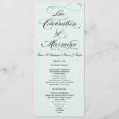 Elegantes Script Wedding Program - Blue Programm (Vorderseite)