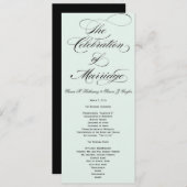 Elegantes Script Wedding Program - Blue Programm (Vorne/Hinten)