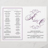 Elegantes Script Wedding Program - Eggplant Lila (Vorderseite)