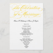 Elegantes Script Wedding Program - Gelb Programm (Vorderseite)