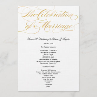 Elegantes Script Wedding Program - Gold & Black Programm