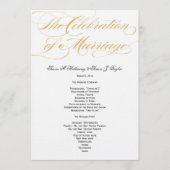 Elegantes Script Wedding Program - Gold & Black Programm (Vorderseite)