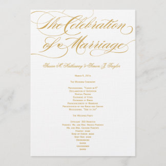 Elegantes Script Wedding Program - Gold Programm