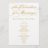 Elegantes Script Wedding Program - Gold Programm (Vorderseite)