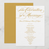 Elegantes Script Wedding Program - Gold Programm (Vorne/Hinten)